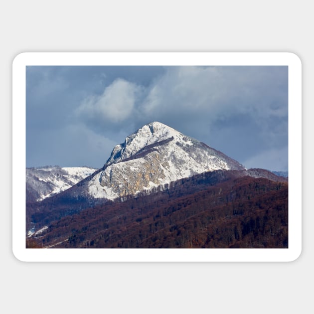 Mountain peak in the winter Sticker by naturalis